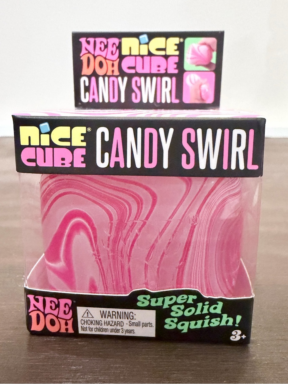 SHIPS TODAY NeeDoh Nice Cube Candy Swirl Pink Sensorycore Squishy Fidget Rare